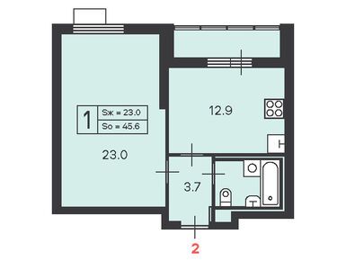 Планировки однокомнатные в Жилой дом «Дмитровское ш., з/у 89 (стр. 1)»