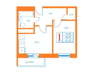 Планировки однокомнатные в ЖК «Лесной квартал» (Дмитров)