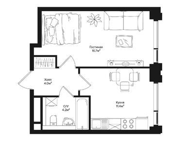 1-комнатная 36.30 кв.м, ЖК Rakurs (Ракурс), 21 690 593 руб.