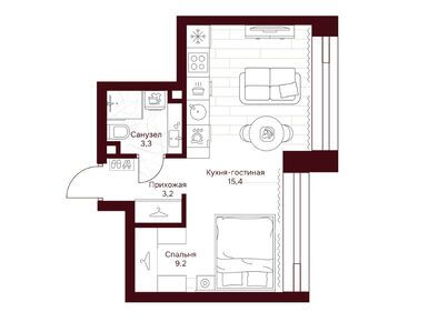 1-комнатная 31.10 кв.м, ЖК «Дом 7 Даниловский», 31 498 080 руб.