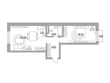 2-комнатная 61.10 кв.м, ЖК MYPRIORITY Басманный (Май Приорити Басманный), 32 553 999 руб.