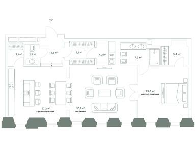 1-комнатные 114.00 кв.м, Комплекс особняков «Камергер», 220 000 000 руб.
