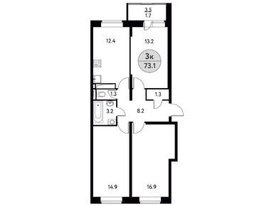 Планировки трехкомнатные в ЖК «Солнечная Долина»