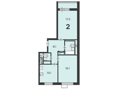 2-комнатная 57.30 кв.м, Жилой дом «Базовская ул., д. 26», 15 591 330 руб.