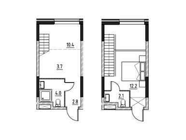 Планировки 2-к. апартаменты в ORO (ОРО)