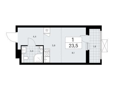 Студия 23.40 кв.м, ЖК «Бунинские кварталы», 9 772 776 руб.