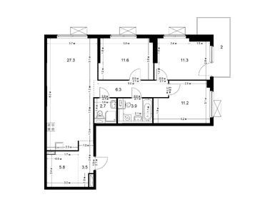 Планировки трехкомнатные в Большая Академическая 85