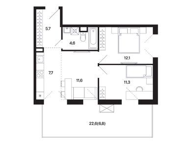 Планировки двухкомнатные в ЖК «Базаева 11»
