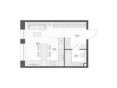 Планировки студии в ЖК ARTEL (Артель)