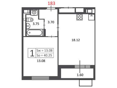 1-комнатная 40.25 кв.м, Жилой дом «3-я Прядильная ул., влд. 4», 14 076 314 руб.
