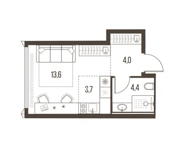 1-комнатная 25.70 кв.м, ЖК HIGH LIFE (Хай Лайф), 28 417 518 руб.