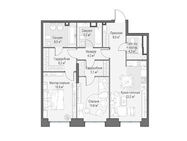 Планировки двухкомнатные в Квартал Life Time