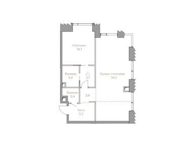 1-комнатная 66.40 кв.м, ЖК Luzhniki Collection (Коллекция Лужники), 104 115 000 руб.