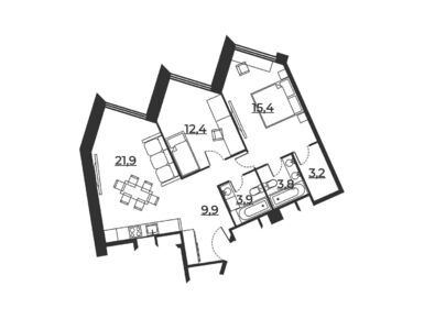 2-комнатные 70.60 кв.м, «Резиденция Сокольники», 35 400 000 руб.