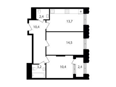 Планировки 2-к. апартаменты в МФК «Варшавские ворота»