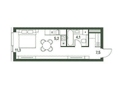 Студия 28.10 кв.м, ЖК Moments (Моментс), 19 721 844 руб.