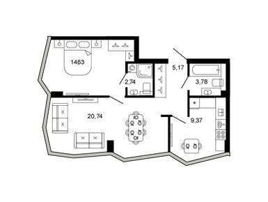 Планировки трехкомнатные в Клубный дом Novaya, 11 (Новая, 11)