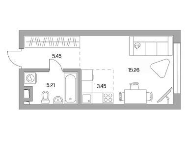 Студия 29.37 кв.м, ЖК «Тринити», 13 345 579 руб.