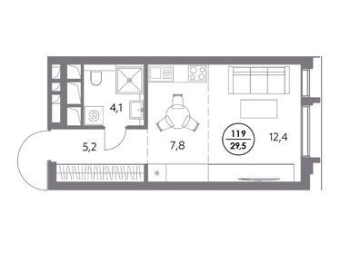 Планировки студии в Премиум-квартал «Дом 56»