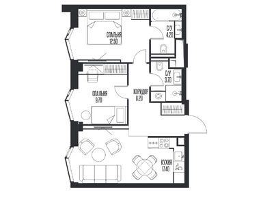 Планировки двухкомнатные в ЖК Ice Towers (Айс Тауэрс)