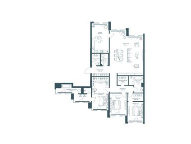 Планировки трехкомнатные в Клубный дом OPUS (Опус)