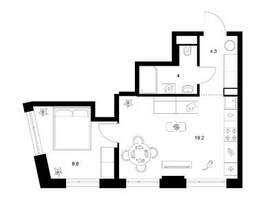 Планировки однокомнатные в 2-й Иртышский