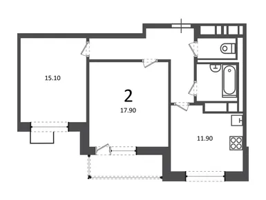 2-комнатная 60.80 кв.м, Жилой дом «Балаклавский пр-кт, д. 17», 31 321 665 руб.