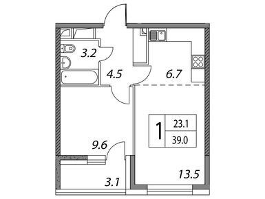 Студия 38.80 кв.м, ЖК «Сиреневый парк», 20 703 982 руб.