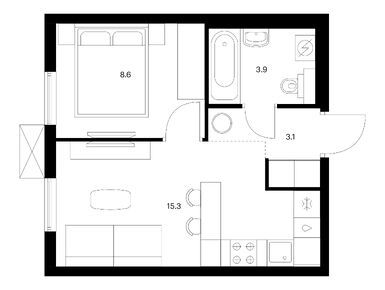 Планировки однокомнатные в Никольские луга