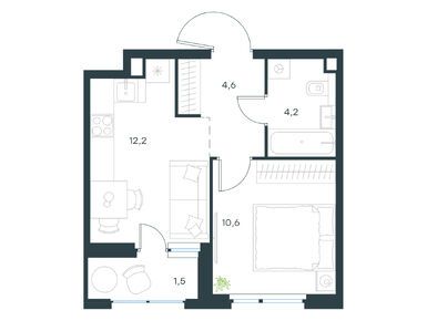 Планировки однокомнатные в Левел Лесной