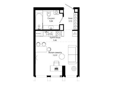 Студия 30.40 кв.м, ЖК MOD (Мод), 21 805 920 руб.