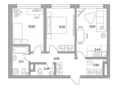 Планировки трехкомнатные в ЖК «Тринити»