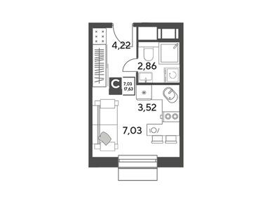 Планировки студии в ЖК «Публицист»