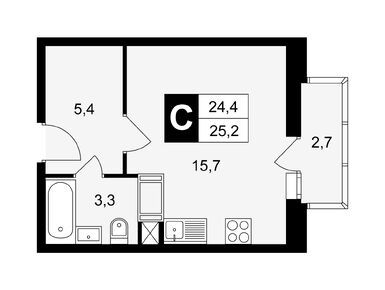 Планировки студии в ЖК «Красная горка» (Подольск)