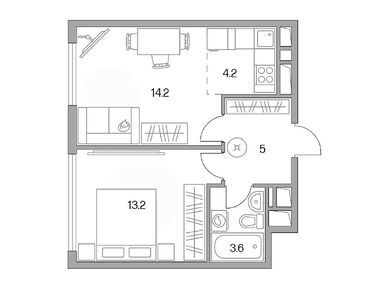 Планировки двухкомнатные в ЖК «Бригантина»