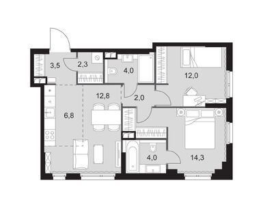 Планировки трехкомнатные в ЖК Sydney City (Сидней Сити)