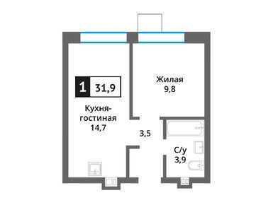 Планировки однокомнатные в Никольский квартал «Отрада»