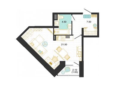 Студия 33.55 кв.м, ЖК «Оптима», 5 425 035 руб.
