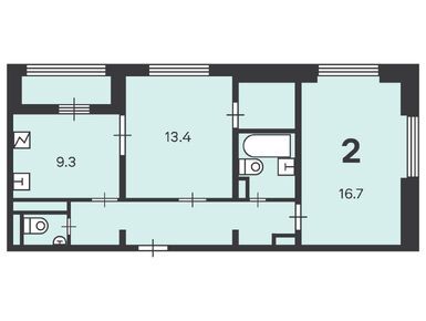 2-комнатная 56.50 кв.м, Жилой дом «Маршала Еременко ул., д. 5, к. 1, 2, 3, 4», 13 741 365 руб.