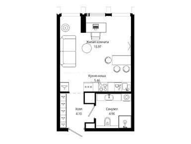 Студия 30.40 кв.м, ЖК MOD (Мод), 21 304 320 руб.