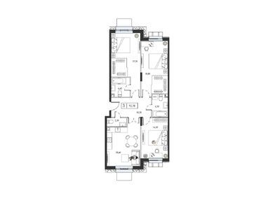 Планировки трехкомнатные в ЖК Dream Towers (Дрим Тауэрс)