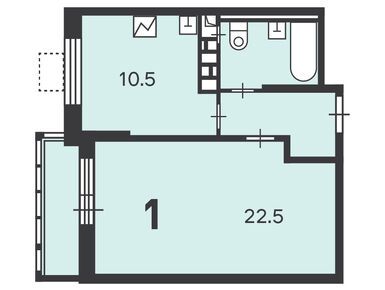 1-комнатная 41.90 кв.м, Жилой дом «Гостиничный пр-д, д. 10», 20 786 400 руб.