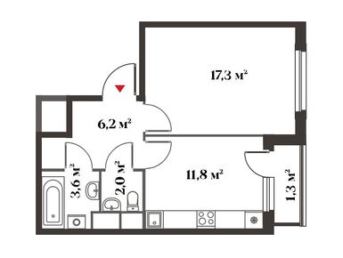 1-комнатная 41.00 кв.м, Миниполис «Восемь Кленов», 13 669 988 руб.