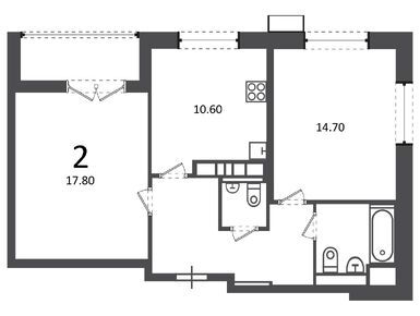 2-комнатная 58.90 кв.м, Жилой дом «Дмитровское ш., д. 55А», 26 118 321 руб.