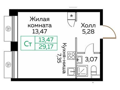 Планировки студии в ЖК «КИТ»