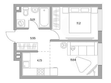 2-комнатная 38.13 кв.м, ЖК «BeLuck Коломенское» (БиЛак Коломенское), 17 054 149 руб.