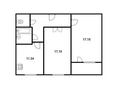 2-комнатная 61.03 кв.м, ЖК «Новоокский», 5 675 790 руб.