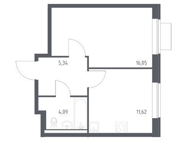 Планировки однокомнатные в ЖК «Новое Видное»