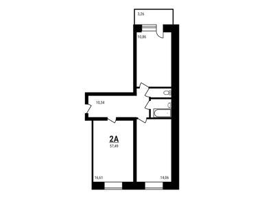 Планировки двухкомнатные в ЖК «Дружный»