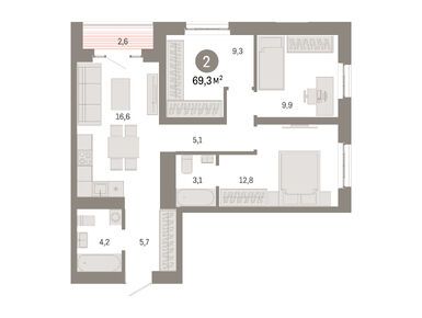 Планировки трехкомнатные в Квартал «Метроном»